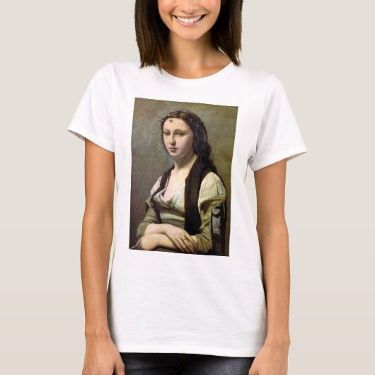 Vrouw met een pareltje, Camille Corot, 1868-1870 T-shirt (Voorkant)