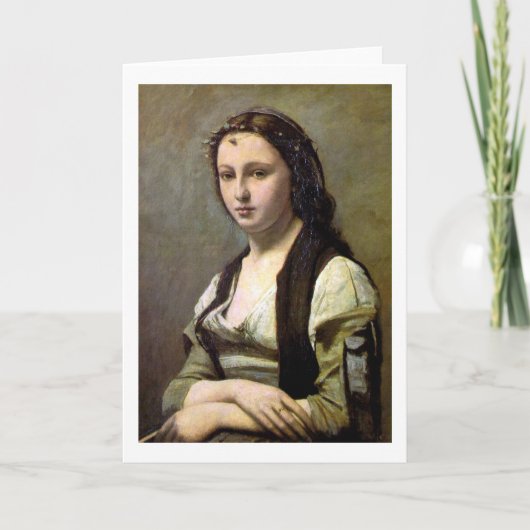 Vrouw met een Pearl, Camille Corot, 1868-1870 Kaart (Voorkant)