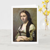 Vrouw met een Pearl, Camille Corot, 1868-1870 Kaart (Gele Bloem)