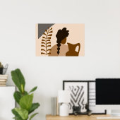 Vrouw met een pitcher in Abstracte stijl Poster (Thuiskantoor)