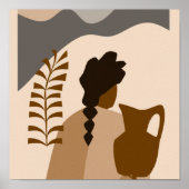 Vrouw met een pitcher in Abstracte stijl Poster (Voorkant)