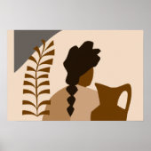 Vrouw met een pitcher in Abstracte stijl Poster (Voorkant)