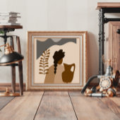 Vrouw met een pitcher in Abstracte stijl Poster