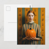 Vrouw met een pompoen briefkaart (Voorkant / Achterkant)