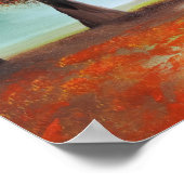 Vrouw met een rode paraplu-herfstlandschapskunst poster (Hoek)