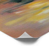 Vrouw met een rode paraplu-regenachtige dag schild poster (Hoek)