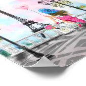 Vrouw met een roze hartballon in het Poster van Pa (Hoek)