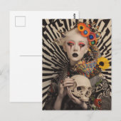 Vrouw met een schedel briefkaart (Voorkant / Achterkant)