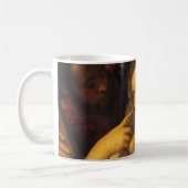 Vrouw met een spiegel door Titian, Antieke Renaiss Koffiemok (Links)