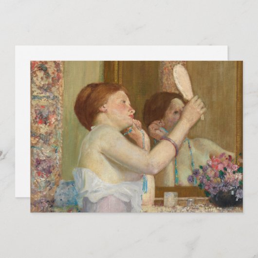 Vrouw met een spiegel | Frederick Carl Frieseke (Voorkant / Achterkant)