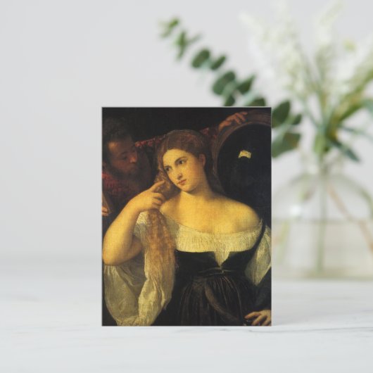 Vrouw met een spiegel van tiaan, renaissance (Staand voorkant)