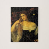 Vrouw met een spiegel van tiaan,  renaissance legpuzzel (Verticaal)