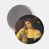 Vrouw met een spiegel van tiaan, renaissance magneet (Voorkant / Achterkant)