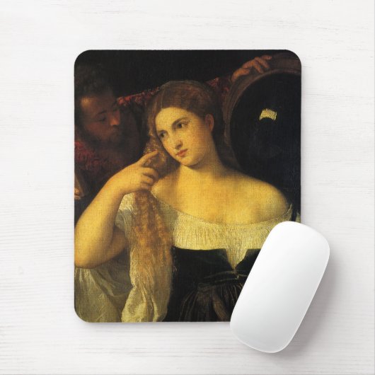 Vrouw met een spiegel van tiaan,  renaissance muismat (Met muis)