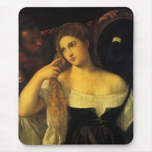 Vrouw met een spiegel van tiaan,  renaissance muismat (Voorkant)