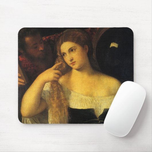 Vrouw met een spiegel van tiaan,  renaissance muismat (Met muis)