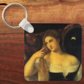 Vrouw met een spiegel van tiaan,  renaissance sleutelhanger (Voorkant)