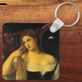 Vrouw met een spiegel van tiaan,  renaissance sleutelhanger (Achterkant)