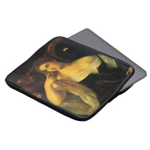 Vrouw met een spiegel van Titian, antieke Renaissa Laptop Sleeve