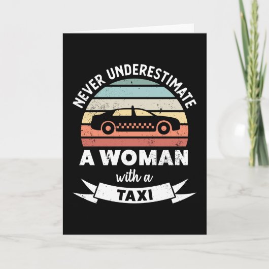 Vrouw met een taxi Grappige auto cadeau moeder Kaart (Voorkant)