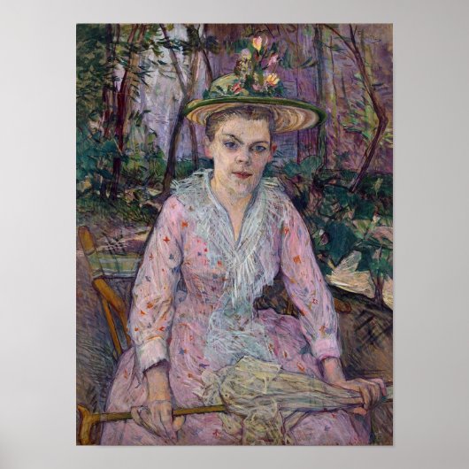Vrouw met een Umbrella, 1889 Poster (Voorkant)