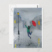 VROUW MET EEN UMBRELLA BRIEFKAART (Voorkant / Achterkant)