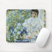 Vrouw met een Vase Irises Muismat (Met muis)