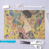 Vrouw met een ventilator van Gustav Klimt Tissuepapier (Craft)