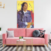 Vrouw met een ventilator van Paul Gauguin Canvas Afdruk (Insitu (Woonkamer))