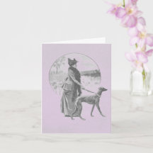 Vrouw met een vintage-kaart voor honden