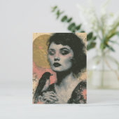 Vrouw Met een Vogel Briefkaart (Staand voorkant)