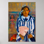 Vrouw met een waaier, Gauguin Poster (Voorkant)