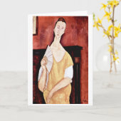 Vrouw met een waaier, Modigliani Kaart (Gele Bloem)