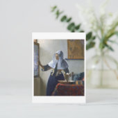 Vrouw met een waterjuk van Johannes Vermeer Briefkaart (Staand voorkant)