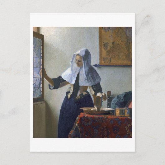 Vrouw met een waterjuk van Johannes Vermeer Briefkaart (Voorkant)