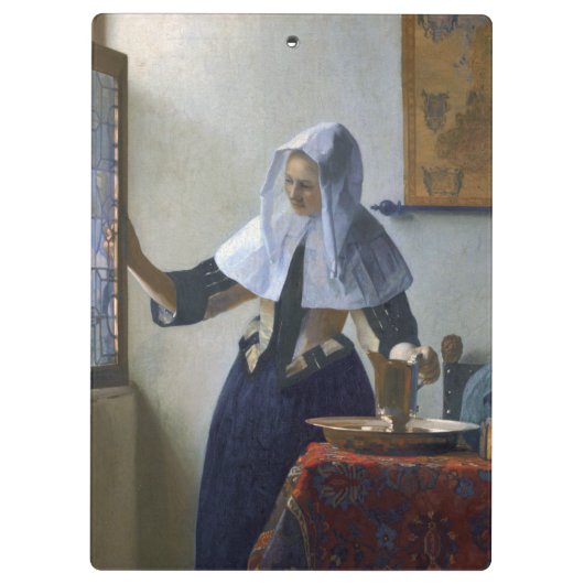 Vrouw met een waterjuk van Johannes Vermeer Klembord (Achterkant)