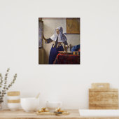 Vrouw met een waterpitcher. van Johannes Vermeer Poster (Keuken)