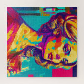  vrouw met een wijnglas Abstracte kunst Legpuzzel (Horizontaal)