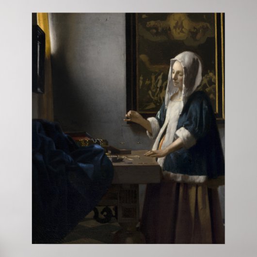 Vrouw met evenwicht — Vermeer Poster (Voorkant)