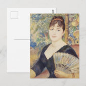 Vrouw met Fan (1886) door Pierre-Auguste Renoir. Briefkaart (Voorkant / Achterkant)