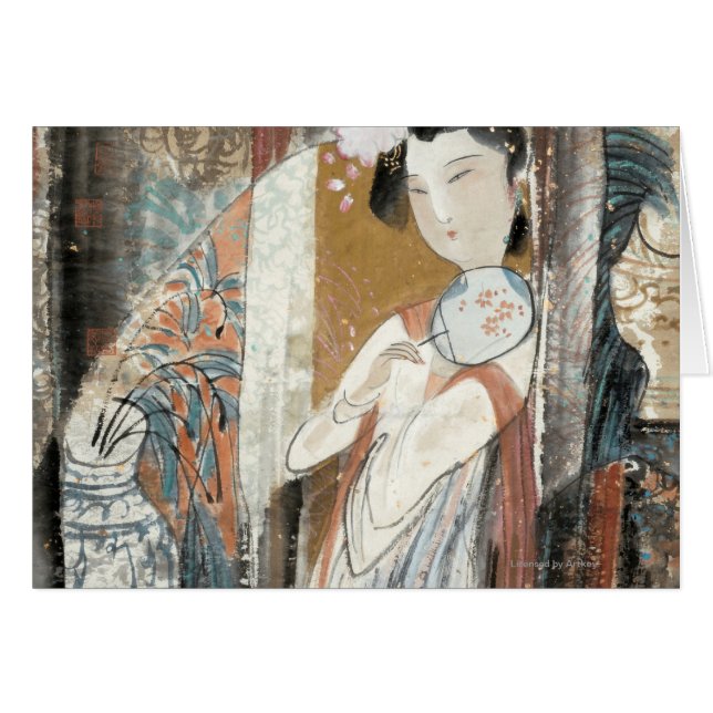 Vrouw met Floral Hairpin (Voorkant Horizontaal)