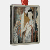 Vrouw met Floral Hairpin Metalen Ornament (Rechts)