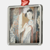 Vrouw met Floral Hairpin Metalen Ornament (Links)