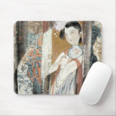 Vrouw met Floral Hairpin Muismat (Met muis)