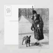 Vrouw met Franse Bulldog, 1920 Briefkaart (Voorkant / Achterkant)