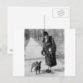 Vrouw met Franse Bulldog, 1920 Briefkaart (Voorkant / Achterkant)