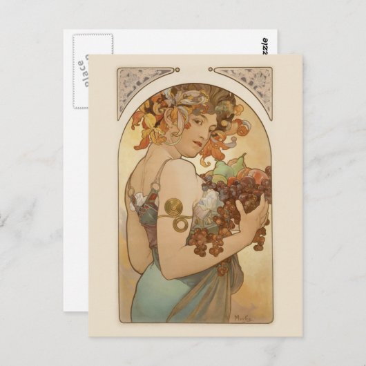 Vrouw met fruit briefkaart (Voorkant / Achterkant)