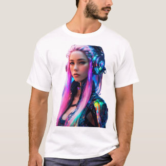 Vrouw met futuristische schoonheid t-shirt