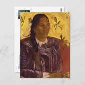 Vrouw met Gardenia door Paul Gauguin Briefkaart (Voorkant / Achterkant)