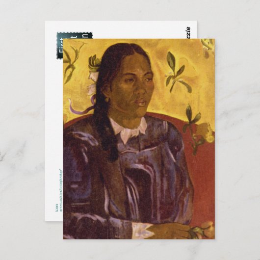 Vrouw met Gardenia door Paul Gauguin Briefkaart (Voorkant / Achterkant)